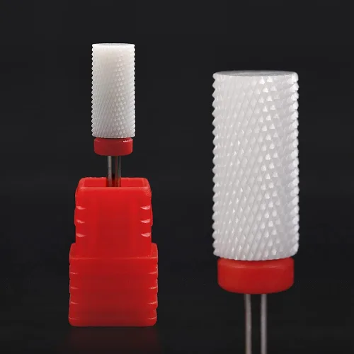 Vista 4 de KADS Juego de 8 brocas de cerámica para uñas y 16 agujeros, cortador de fresado para taladro eléctrico de manicura, removedor de esmalte de gel