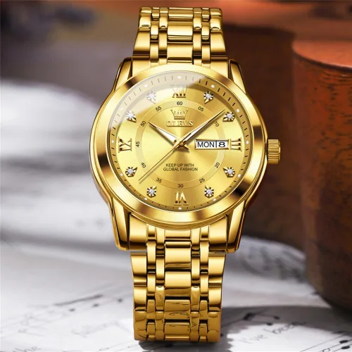 Vista 9 de OLEVS Reloj para hombre clásico vestido de negocios analógico cuarzo acero inoxidable impermeable luminoso fecha diamante hombres reloj de plata