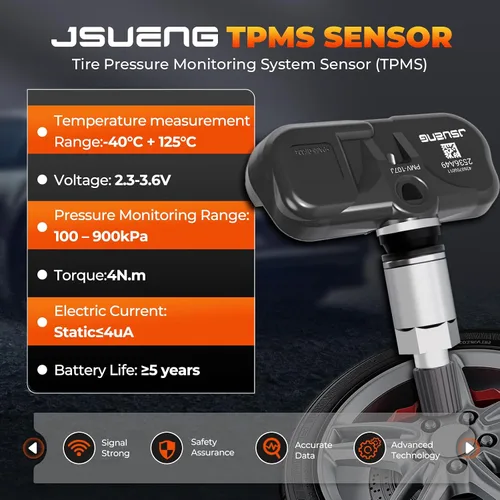 Vista 5 de Jsueng 1 paquete de sensor del sistema de monitoreo de presión de neumáticos compatible con Toyota Camry Rav4 Highlander Yaris Corolla Lexus, sensor