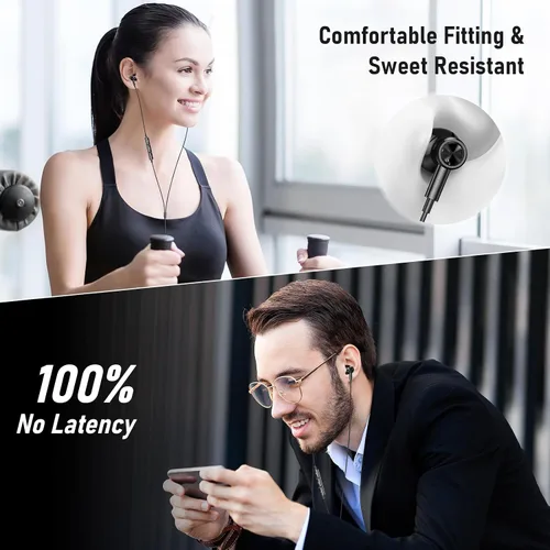 Vista 5 de Auriculares USB C magnéticos con cable para iPhone 17 Pro Max 16 15 16e aislamiento de ruido en la oreja auriculares con micrófono tipo C