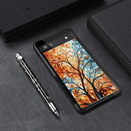 Vista 1324 de Compatible con Google Pixel 4A 5G Mobile Case Creative Acrylic Panel trasero Silicona Protección Grip especialmente diseñado para Google Pixel 4A 5G