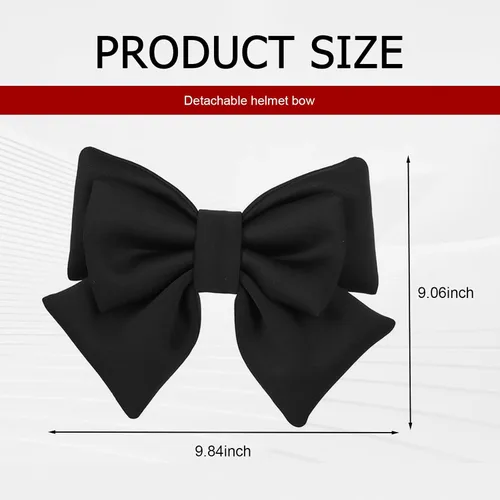 Vista 2 de Accesorio de Casco con Lazo Merdege, Lazo Removible para Casco para Mujeres, Linda Decoración para Motocicleta y Vehículo Eléctrico (Negro)