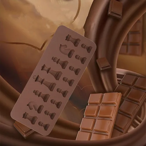 Vista 5 de Forma de ajedrez de chocolate de silicona para bricolaje, cera derretida para hornear, decoración para fiestas de cumpleaños, bodas, aniversarios