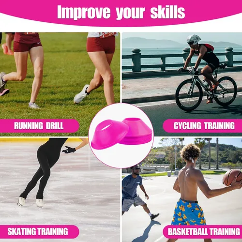 Vista 7 de 15 conos de fútbol para entrenamiento deportivo, mini conos de fútbol flexibles de agilidad deportivos, pequeños conos de práctica para fútbol