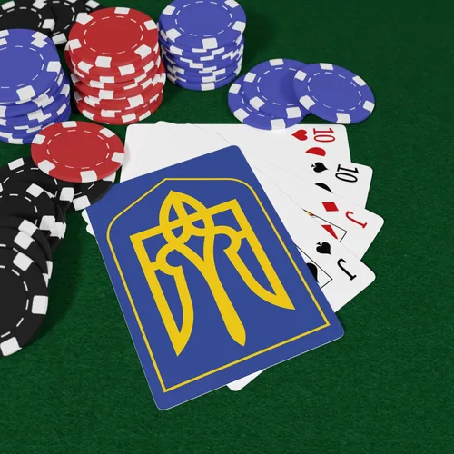 Vista 3 de Brian Bula Naipes de Ucrania Cartas de póquer únicas con el escudo de armas de Ucrania para apoyar a Ucrania