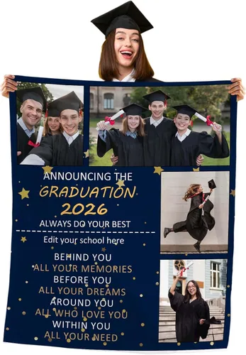 Vista 41 de Manta personalizada de graduación 2025, manta personalizada para regalo de graduación con nombre de la universidad, manta de felicitación