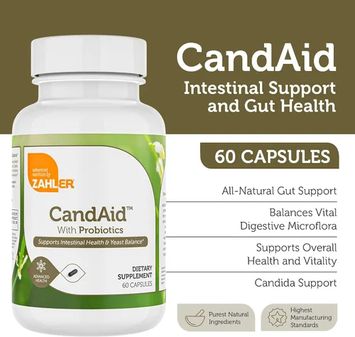 Vista 2 de Zahler - CandAid Cleanse Suplemento de salud digestiva con probióticos para mujeres y hombres - Probiótico diario para adultos, hombres y mujeres