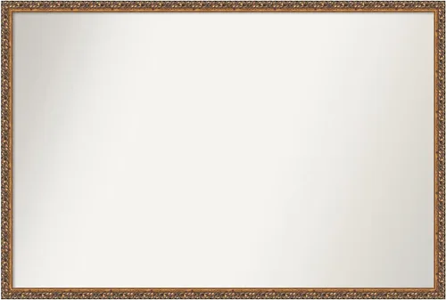 Vista 11 de Amanti Art Espejo de baño de bronce para sobre fregadero, 29 x 19 pulgadas, espejo rectangular de bronce antiguo, marco de madera tradicional