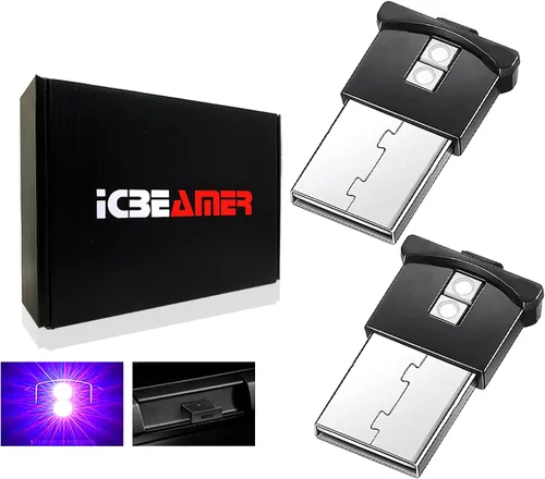 Vista 55 de ICBEAMER Smart USB 1-Paquete (Azul) Luz de Noche LED Automática Plug-in Miniatura para Coche, Van, Pickup, Camión, Interior, Maletero, Iluminación
