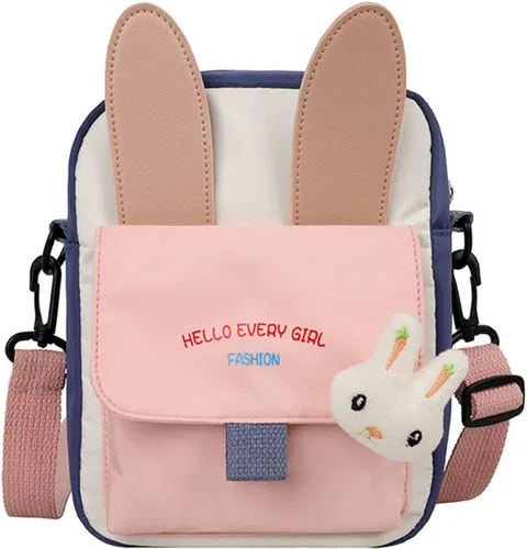Vista 11 de Hiflyer Sling Bag - Mochila pequeña Kawaii con correa para el pecho, Conejito azul, Mochilas Sling