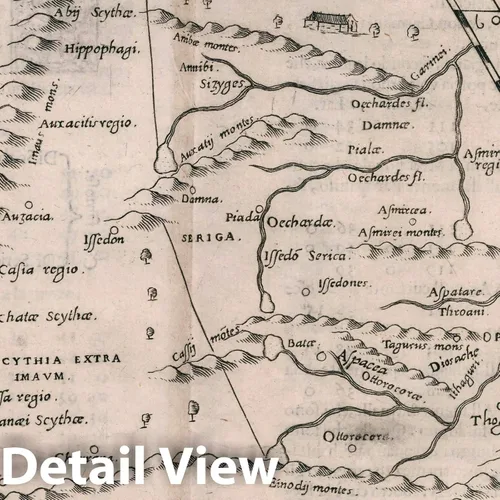 Vista 2 de Mapa de pared histórico: India, Asia Tabvla Asiae VIII. Della Geografia di Tolomeo. Libro Sesto, 1599 Atlas, arte de pared vintage: 24.0 x 20.1 in