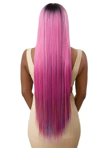 Vista 4 de Outre Peluca de encaje frontal - Colorbomb - KIMISHA (3DR4/UL FROSTED PASTEL)