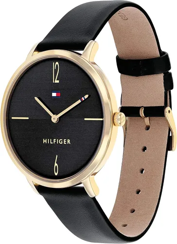 Vista 2 de Tommy Hilfiger Reloj de cuarzo de acero inoxidable para mujer con correa de cuero negro 0 Modelo 1782379 Negro Reloj de cuarzo