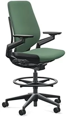 Vista 7 de Steelcase Gesture 442 - Taburete de tela berenjena, respaldo envuelto, marco ligero
