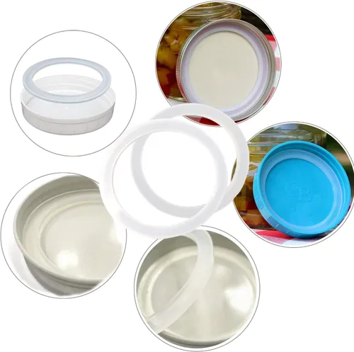 Vista 6 de Honbay 12 anillos de sellado de silicona reutilizables a prueba de fugas, reemplazo para tapas de tarros Mason (boca regular, 2.77 pulgadas)