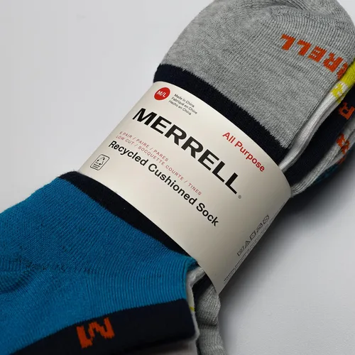 Vista 4 de Merrell Calcetines Cloud Crew para hombre y mujer, paquete de 1 par, ultra suaves, acolchados, cómodos, para el trabajo y la recuperación deportiva