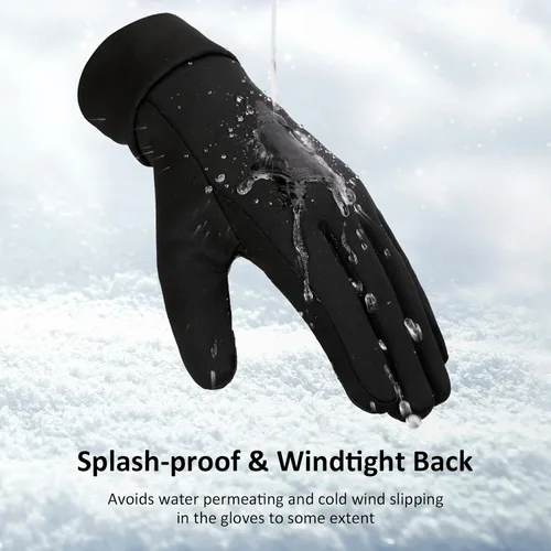 Vista 5 de Guantes de ciclismo cálidos de invierno para hombre, pantalla táctil térmica, ligeros, para clima frío, guantes para mujer, antideslizantes