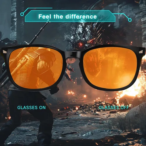 Vista 4 de Lentes de luz azul para mujeres y hombres 99% de bloqueo de luz azul para computadora, juegos, televisión, pantalla de teléfono, marco cuadrado