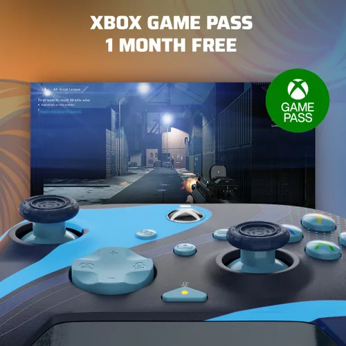 Vista 4 de PDP REMATCH GLOW Advanced Wired Controller Blue Tide For Xbox Series XS, Xbox One, & Windows 1011 PC