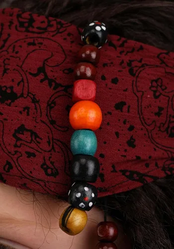 Vista 7 de FUN Costumes Peluca realista de capitán Jack pirata para niños Pelucas de rastas de pelo sintético Peluca de piratas caribeños bandana y cuentas ST