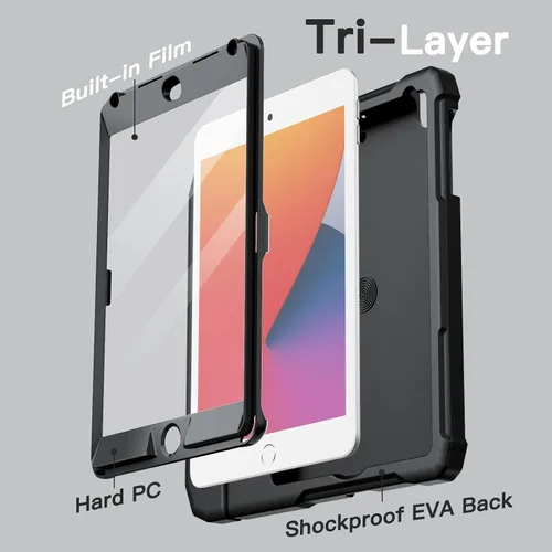 Vista 5 de JETech Funda para niños para iPad mini 5/4/3/2/1 (7.9 pulgadas, modelo 2019/2015/2014/2013/2012) con protector de pantalla incorporado, funda