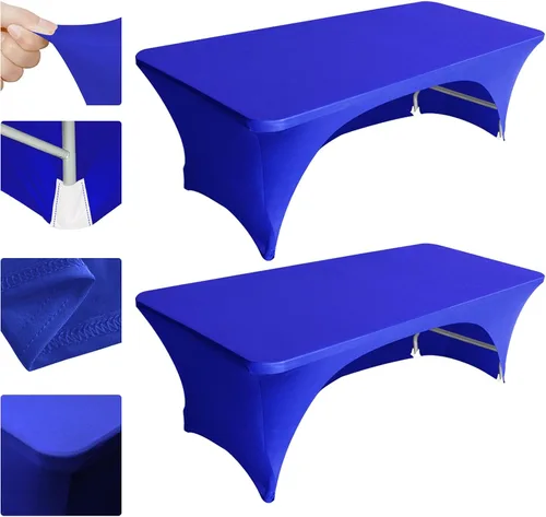 Vista 22 de Eurmax USA - Manteles rectangulares ajustables de elastano de 4 pies, mantel elástico para bodas, eventos o para decorar la mesa del patio