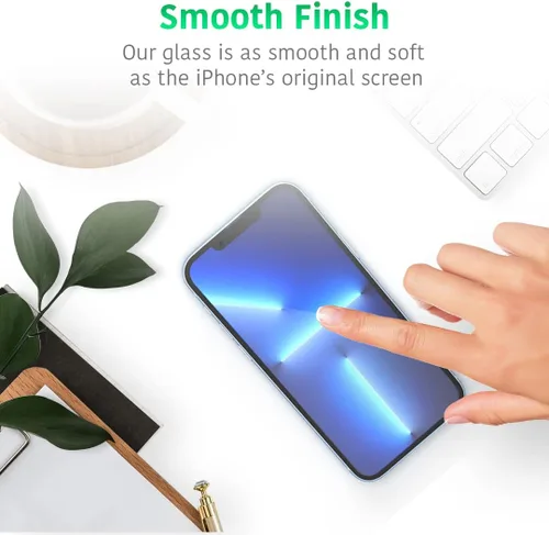 Vista 3 de TalkWorks Protector de pantalla de vidrio templado prémium compatible con iPhone 13/13 Pro/14, antirreflejos, a prueba de roturas y grietas, ultra
