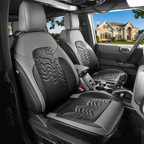 Vista 14 de Red Rain Fundas de cuero para asiento F150, ajuste personalizado para Ford F150 SuperCrew/CrewCab 2015 a 2025 XL XLT STX, camioneta pickup, juego