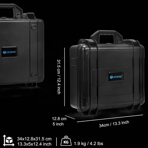 Vista 4 de Lekufee Funda rígida impermeable compatible con DJI Air 2S/2, Fly More Combo, DJI RC 2, RC N3/N2/N1 y accesorios (solo funda)