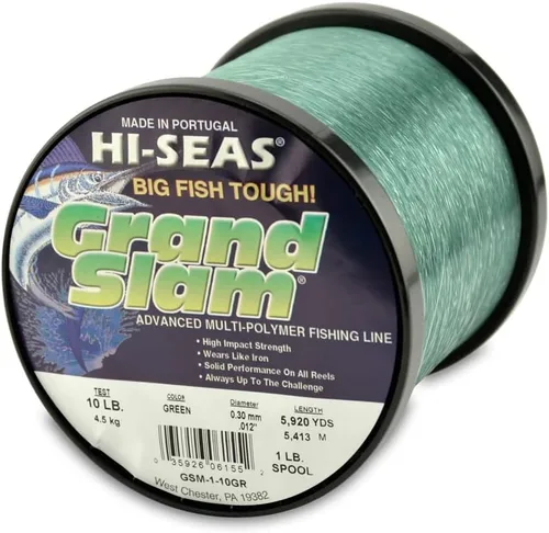 Vista 56 de Sedal de Pesca de Monofilamento HI-SEAS Grand Slam - Fuerte y Resistente a la Abrasión en Transparente, Rosa, Verde, Azul Ahumado, Amarillo Amarillo