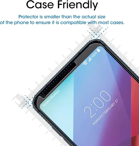 Vista 3 de amFilm Vidrio de protección templado puede usarse con LG G6 2.5D Rounded Edge LGG6 2017 (paquete de 2)