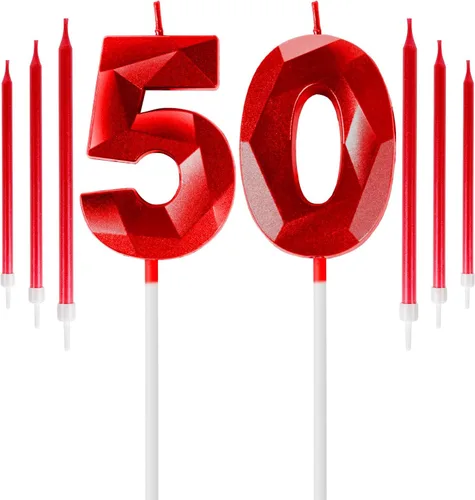 Vista 35 de Vela rosa de cumpleaños número 1 con 6 velas largas, decoraciones de decoración de pastel para fiesta de niña de 1 año, suministros de celebración