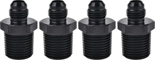 Vista 13 de EVIL ENERGY 3AN macho Flare a 1/4 "NPT adaptador de montaje de tubería de aluminio recto negro 4PCS