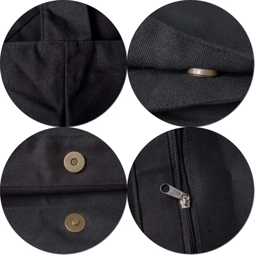 Vista 4 de Bolsa de lona con cierre magnético de gran tamaño, diseño simple, grueso y resistente