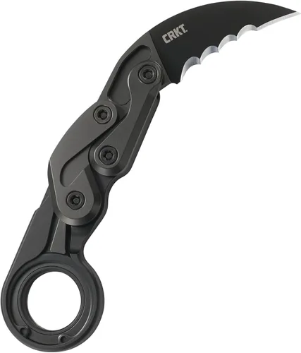 Vista 8 de CRKT Provoke - Cuchillo plegable con Kinematic: Morphing Karambit, hoja de borde liso D2, mango de aluminio, clip de bolsillo, 4040 Negro