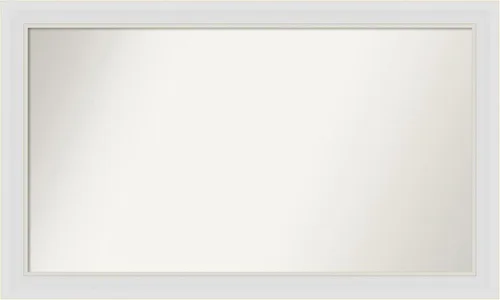 Vista 148 de Amanti Art Espejo de baño blanco para sobre el fregadero, 24 x 26 pulgadas, espejo rectangular blanco y blanco, marco de madera contemporáneo