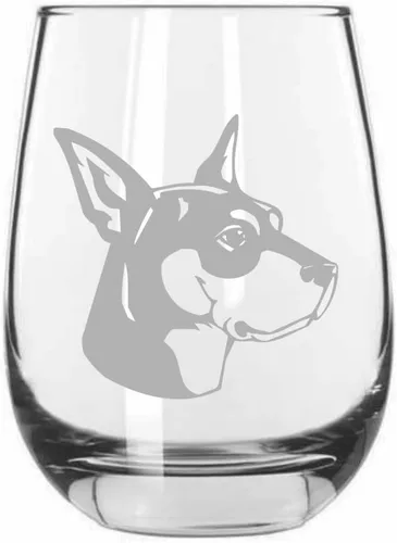 Vista 295 de Shar Pei (chino) - Vaso de vino sin tallo grabado para perro, 15.25 onzas