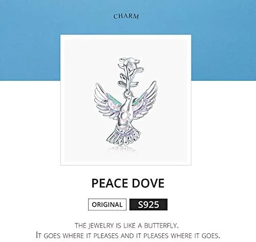 Vista 2 de Abalorio de plata de ley con diseño de pájaro para pulsera, con colgante de martín pescador, regalo de joyería para mujeres, niñas, mamá, esposa