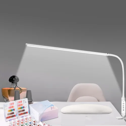 Vista 11 de CGBE Lámpara de escritorio LED: lámpara de uñas ajustable de 360° para escritorio con 3 modos de color y 5 niveles de brillo, lámpara de uñas