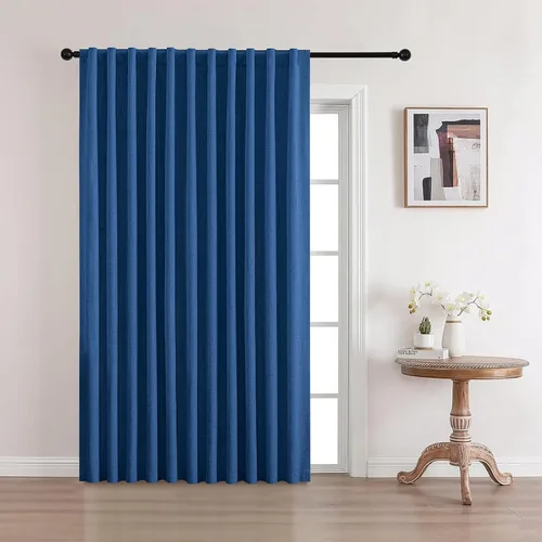 Vista 24 de CUCRAF Juego de 2 paneles de cortinas 100% opacas de lino de 84 pulgadas de largo, con pestaña trasera y bolsillo para barra para sala de estar