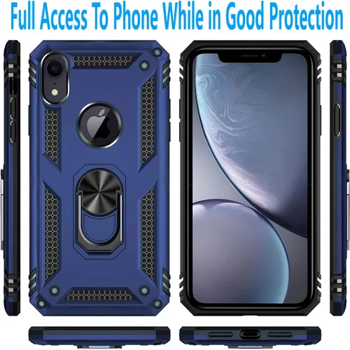 Vista 3 de STARSHOP Funda protectora para iPhone XR, con [protector de pantalla de vidrio templado incluido], cubierta protectora de doble capa de grado