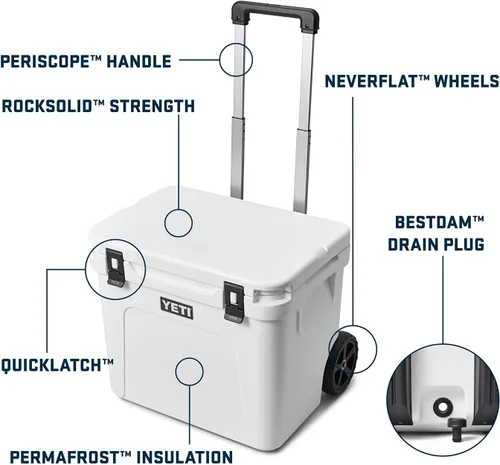 Vista 2 de YETI Roadie 60 - Hielera con ruedas y mango retráctil de periscopio