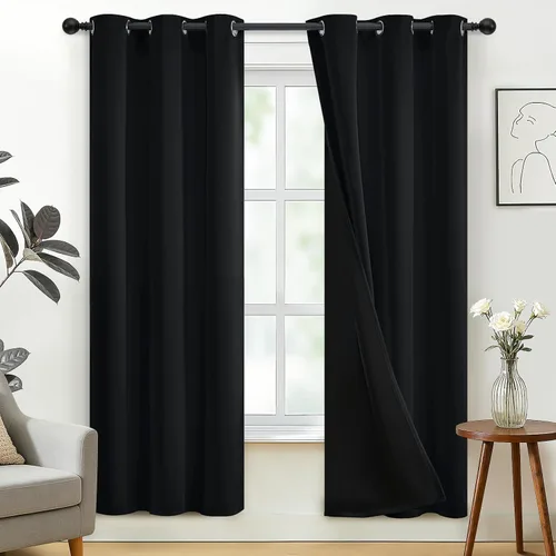 Vista 29 de SimpleHome - Cortinas opacas 100% para recámara, cortinas de ventana con ojales beige, con aislamiento térmico, cortinas de oscurecimiento