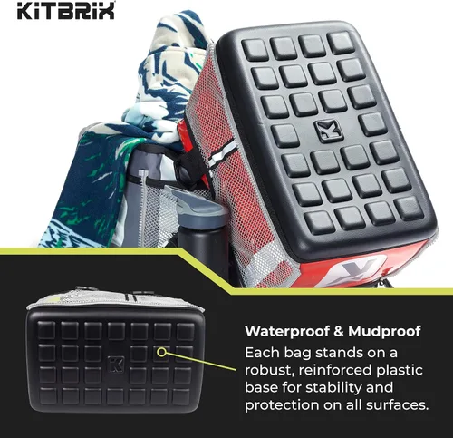 Vista 6 de KitBrix Bolsa de equipo deportivo - Bolsa impermeable para natación, ciclismo, correr, gimnasio, fútbol, fútbol, transición de triatlón, carreras