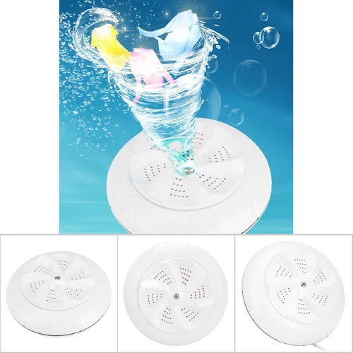 Vista 8 de Mini Viaje Portátil Hogar Pequeño Lavadora Turbo Lavadora Lavandería (Blanco)