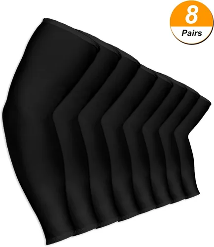 Vista 2 de 8 pares de mangas de enfriamiento unisex con protección UV para brazo de seda de hielo, Negro, M