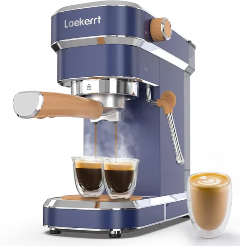 Vista 9 de Laekerrt Máquina de Espresso de 20 Bar Fabricante de Espresso CMEP01 con Espumador de Leche Varilla de Vapor, Máquina de Espresso Profesional