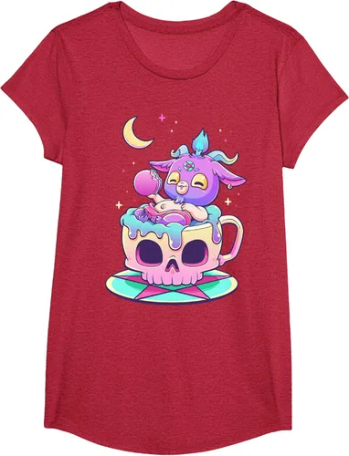 Vista 47 de Kawaii Pastel Goth Cute espeluznante Pentáculo Baphomet - Camiseta de cabra, Negro
