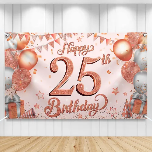 Vista 12 de KatchOn, XTRALARGE - Cartel de cumpleaños número 25 negro y dorado, de 72 x 44 pulgadas, reutilizable, resistente al agua, indecolorable
