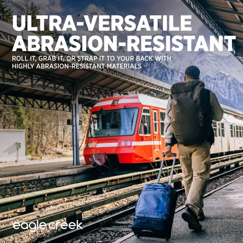 Vista 4 de Eagle Creek Cargo Hauler XT - Bolsa de lona con ruedas, asa telescópica y correas de mochila plegables, tapa en U con cerradura y bolsillo de acceso